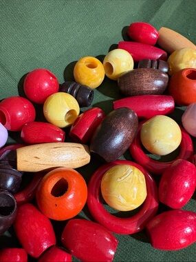 51 Vintage 1970’s Wooden and Plastic Large Beads